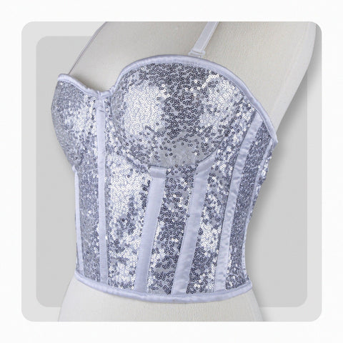 Glittering Sequin Overbust Corset – Perfect for Parties & Clubwear image 7