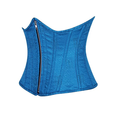 3 Layer Underbust Corset in High-Quality Brocade Fabric with YKK Silver Zipper image 2