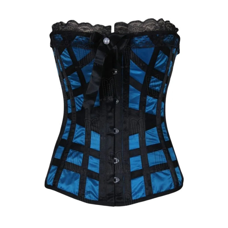 The Half bust Corset Satin Fabric and Lace Frills image 1