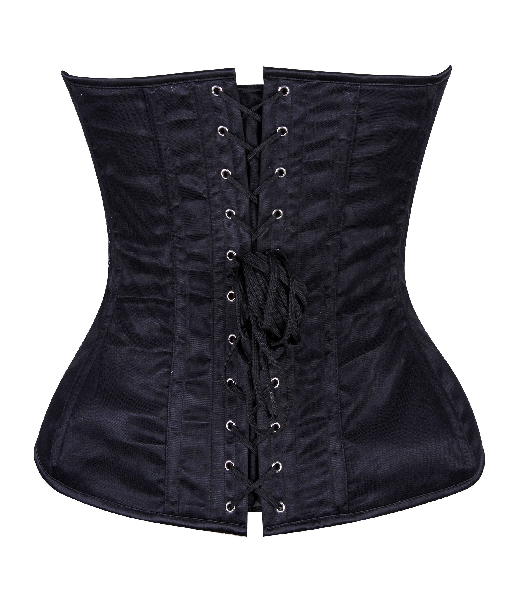 Overbust Bridal Satin Corset with Embroidered Lace – Wedding Corset for Timeless Elegance