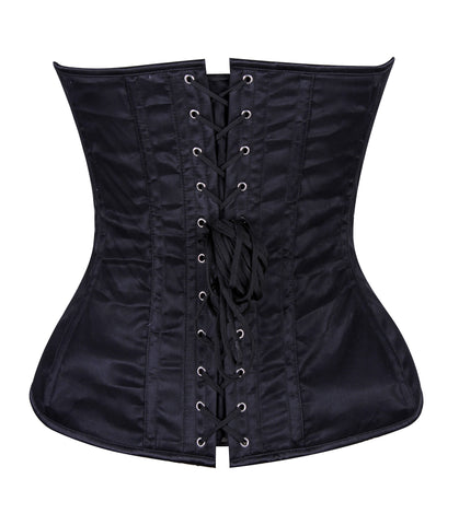 Overbust Bridal Satin Corset with Embroidered Lace – Wedding Corset for Timeless Elegance