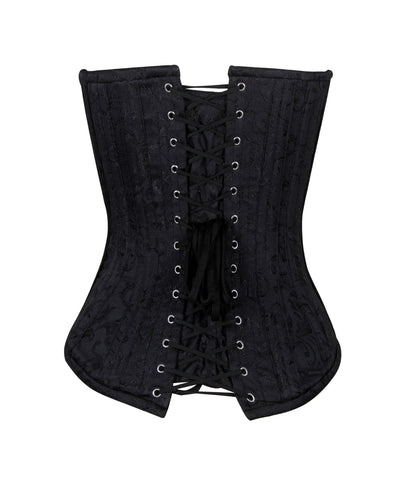 Elegant Heavy Boned Deep Plunge Overbust Corset in Luxurious Crush Velvet – Waist Shaping Corset with Steel Boning