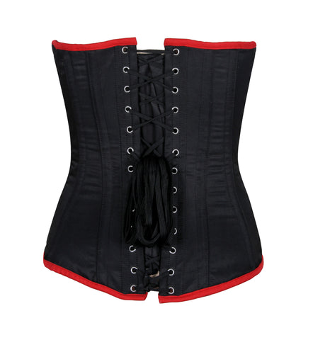 Elegant 3-Layer Satin Lace-Up Overbust Corset with Spiral Steel Boning and Stainless Steel Busk – Waist Shaping Corset