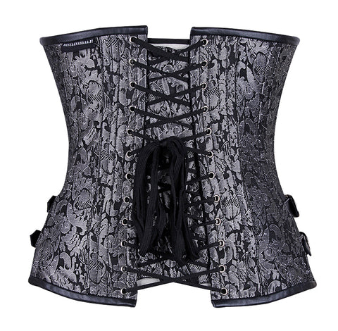 Heavy-Boned Overbust Curvy Corset in High-Quality Faux Leather with Bronze Hardware – Waist Shaping Corset