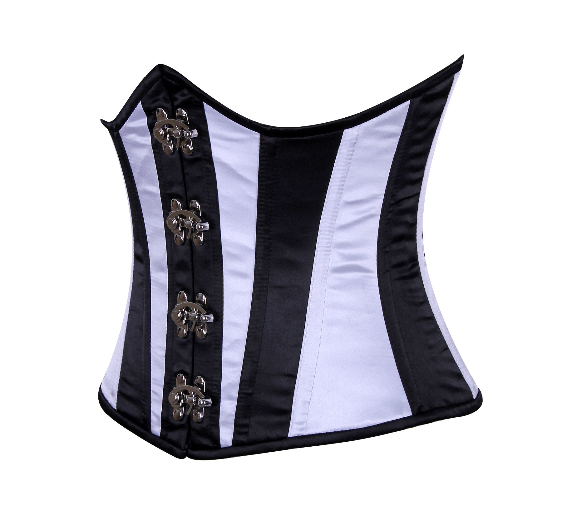 Elegant and Secure Satin Underbust Corset with Front Clasps for a Sleek Silhouette – Waist Shaping Corset
