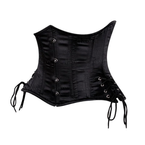 Elegant and Sculpting Curvy Satin Underbust Corset with Side Lace-Up Panels image 0