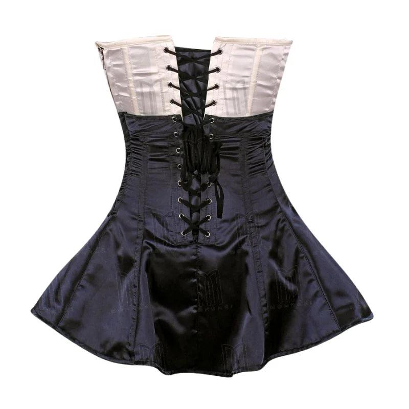 Glamorous Satin Overbust Corset Dress with Rhinestone Buckle Belt for a Stunning Silhouette image 5