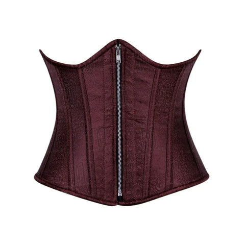 3 Layer Underbust Corset in High-Quality Brocade Fabric with YKK Silver Zipper image 6