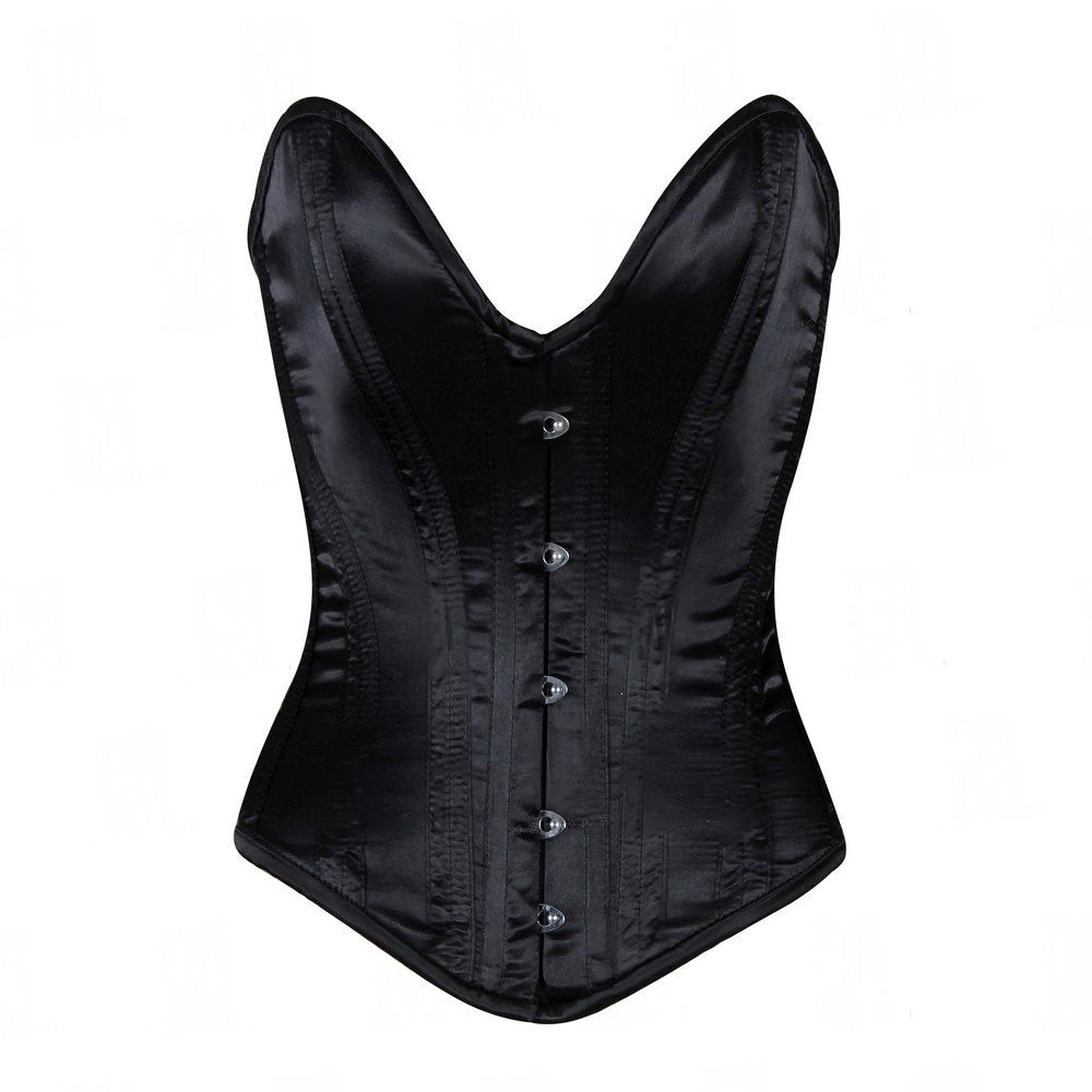 3 Layer Heavily Boned Deep Plunge Over bust Corset in Luscious Satin image 0