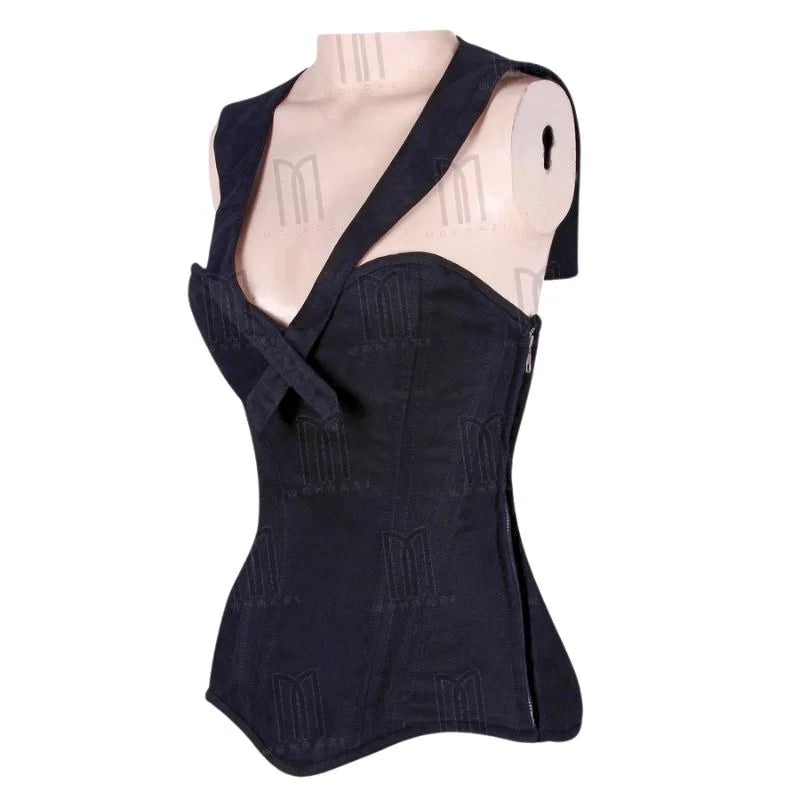 Over bust Cape Corset with Side Zipper from Canvas Fabric image 0