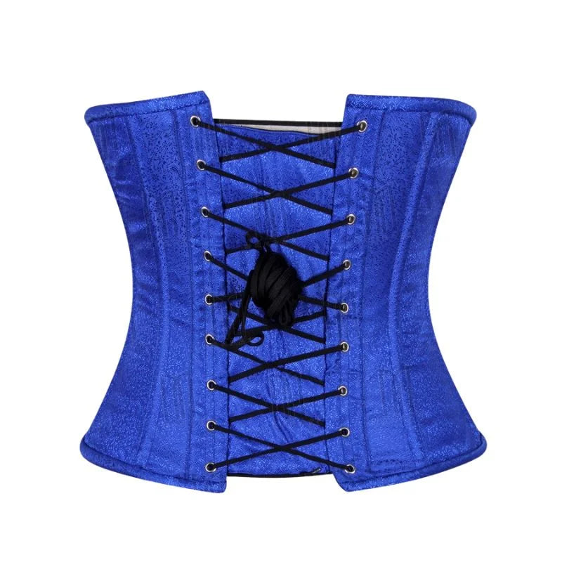 3 Layer Underbust Corset in High-Quality Brocade Fabric with YKK Silver Zipper image 4