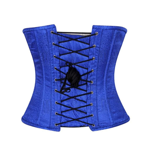 3 Layer Underbust Corset in High-Quality Brocade Fabric with YKK Silver Zipper image 4