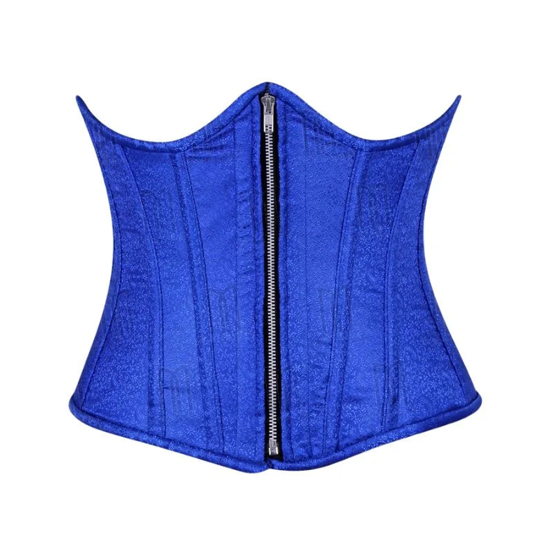 3 Layer Underbust Corset in High-Quality Brocade Fabric with YKK Silver Zipper image 5