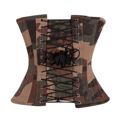 Bold and Structured Camouflage Curvy Underbust Corset for a Flattering Silhouette image 2