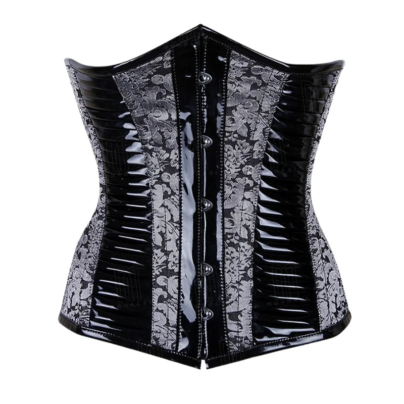 Overbust Cape Corset in Soft Leather with Metal Star Studs