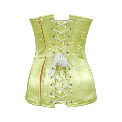 Elegant 3-Layer Satin Heart Shape Overbust Corset with Spiral Steel Boning and Silver Zipper image 12
