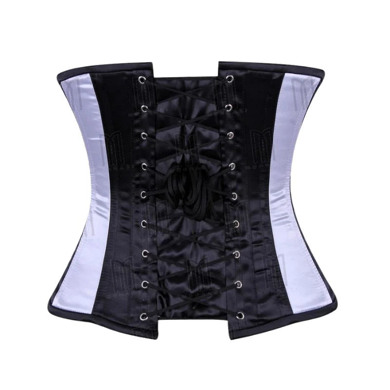 Elegant and Secure Satin Underbust Corset with Front Clasps for a Sleek Silhouette image 1