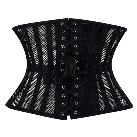 Bold and Breathable Curvy Cotton Fishnet Underbust Corset for a Flattering Silhouette image 2