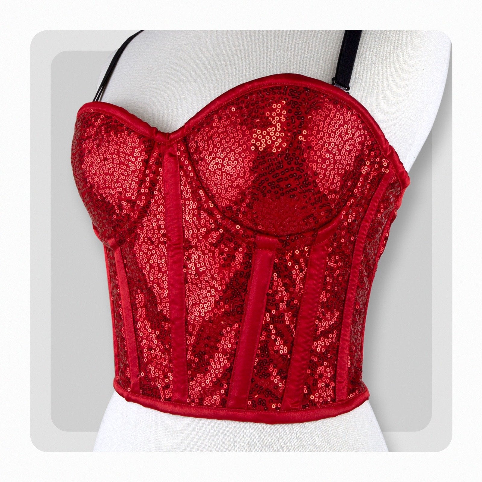 Glittering Sequin Overbust Corset – Perfect for Parties & Clubwear image 1