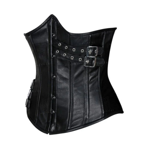 Genuine Leather Corset with Fashion Buckles for Gothic Style