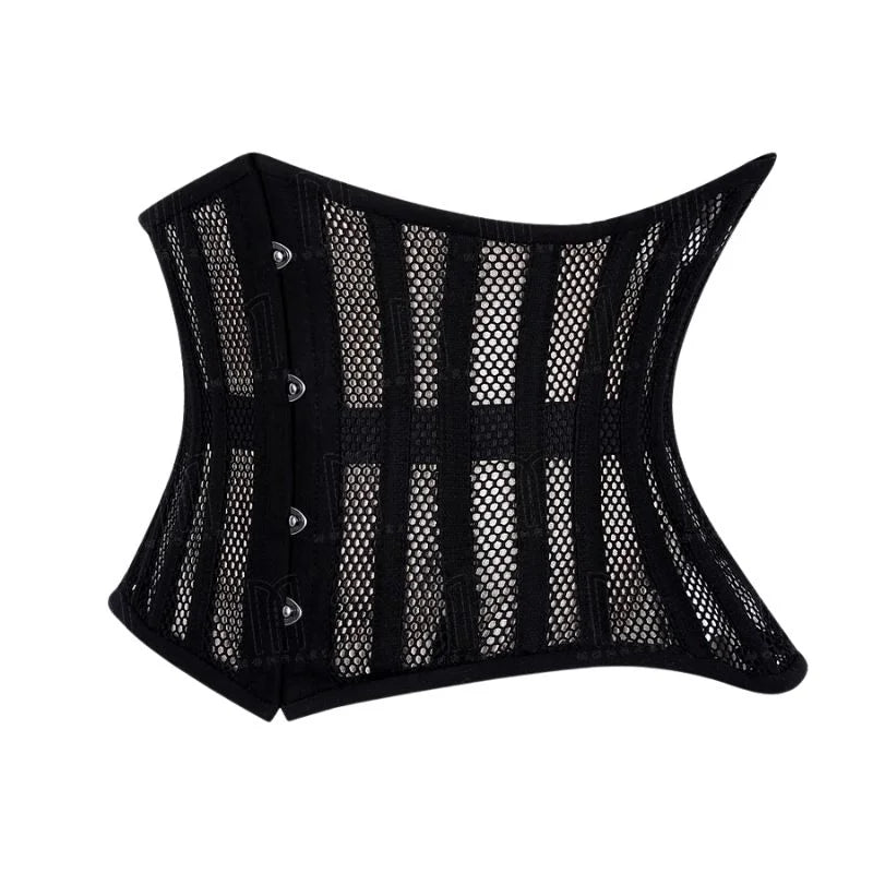 Bold and Breathable Curvy Cotton Fishnet Underbust Corset for a Flattering Silhouette image 1