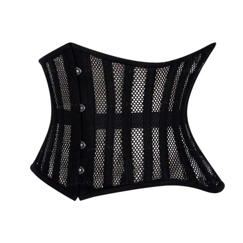 Bold and Breathable Curvy Cotton Fishnet Underbust Corset for a Flattering Silhouette image 1