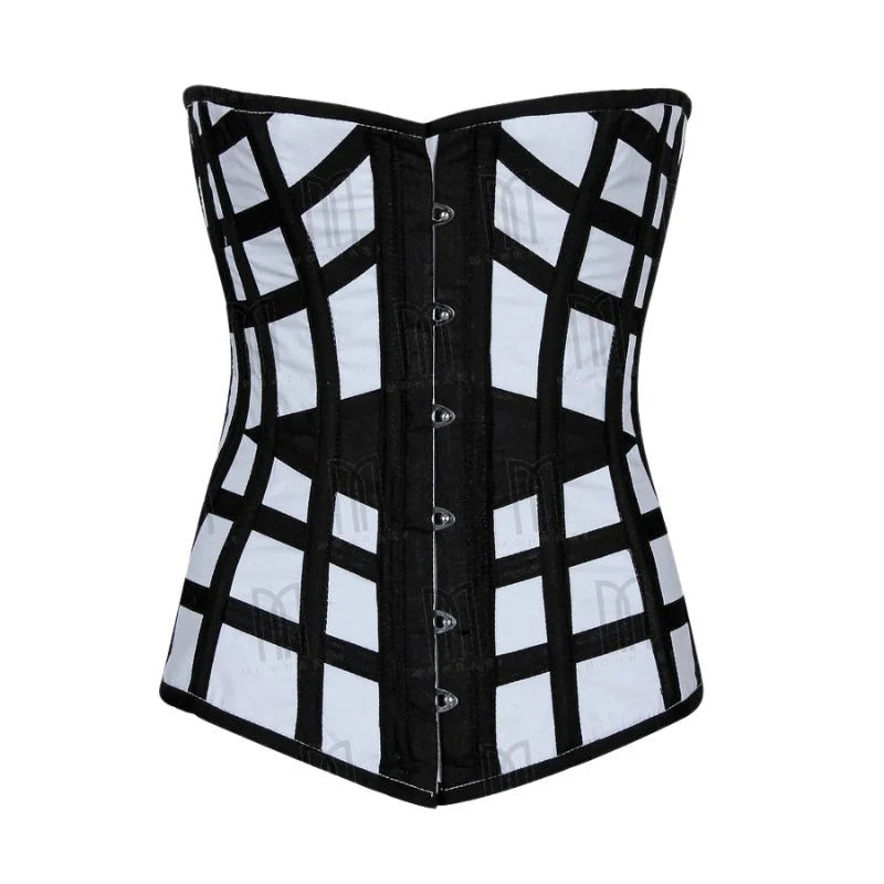 3 Layer Cotton Half bust Corset with Steel Boning image 2