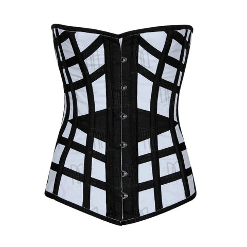 3 Layer Cotton Half bust Corset with Steel Boning image 2