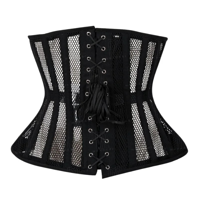 Modern and Breathable Cotton Fishnet Curvy Underbust Corset for a Sculpted Silhouette image 2