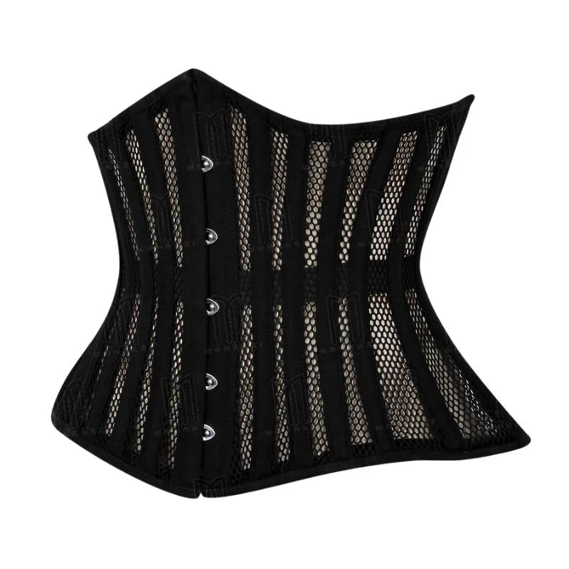 Modern and Breathable Cotton Fishnet Curvy Underbust Corset for a Sculpted Silhouette image 1