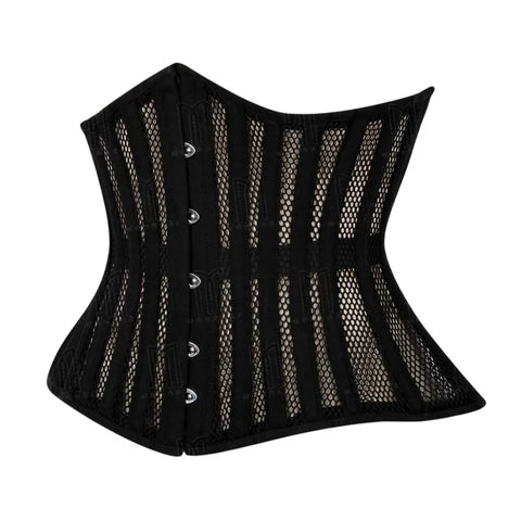 Modern and Breathable Cotton Fishnet Curvy Underbust Corset for a Sculpted Silhouette image 1