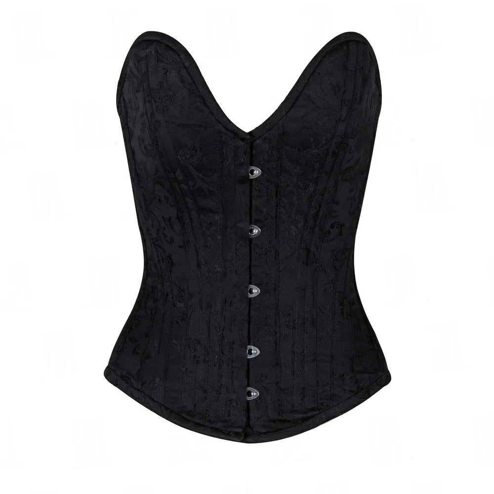 Elegant and Structured 3 Layer Deep Plunge Overbust Corset for a Sculpted Silhouette image 0