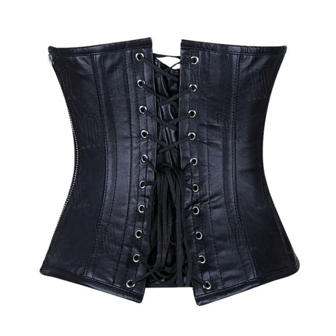 3 Layer Genuine Leather Under bust Corset with Cross Symbol image 2