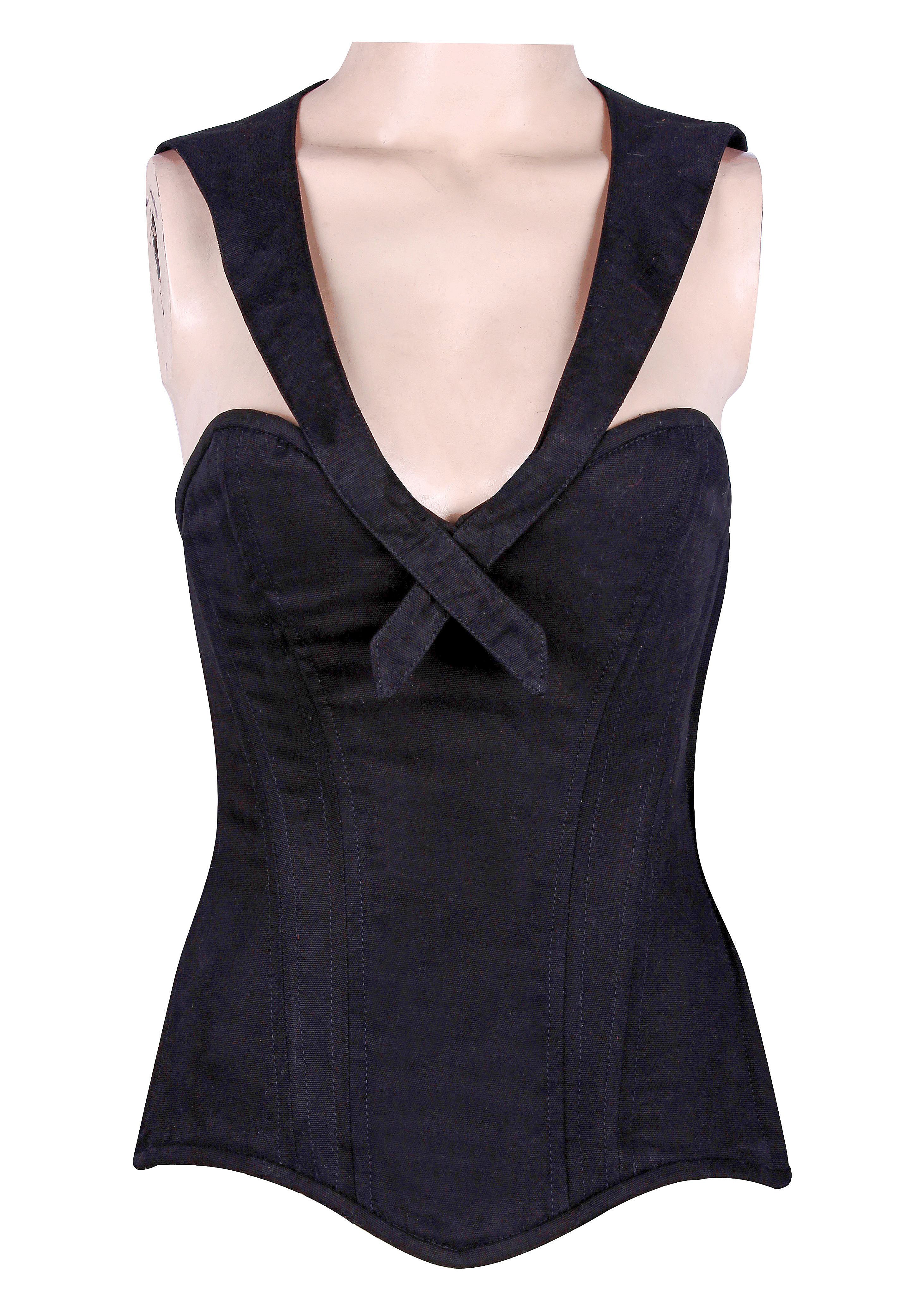 Over-Bust Cape Corset with Side Zipper from Canvas Fabric – Comfortable Waist Shaping Corset