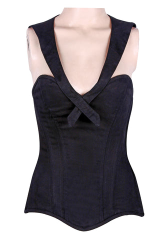Over-Bust Cape Corset with Side Zipper from Canvas Fabric – Comfortable Waist Shaping Corset