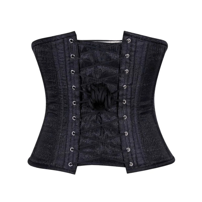 3 Layer Underbust Corset in High-Quality Brocade Fabric with YKK Silver Zipper image 7