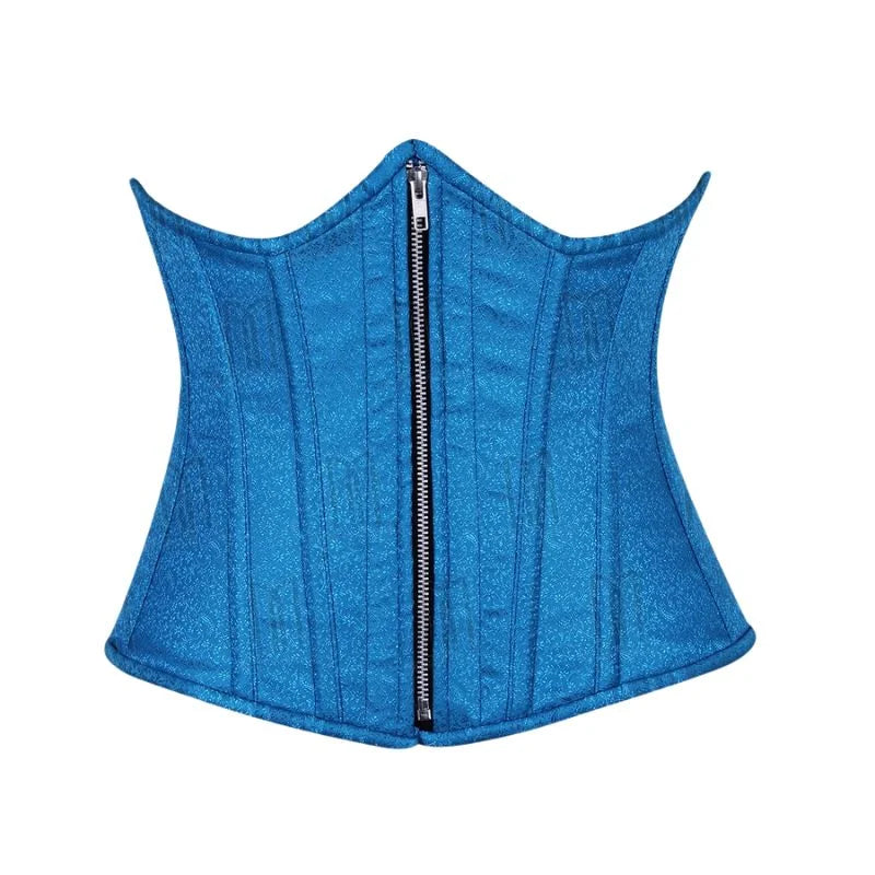 3 Layer Underbust Corset in High-Quality Brocade Fabric with YKK Silver Zipper image 3