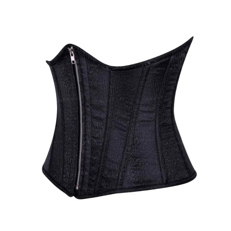3 Layer Underbust Corset in High-Quality Brocade Fabric with YKK Silver Zipper image 0
