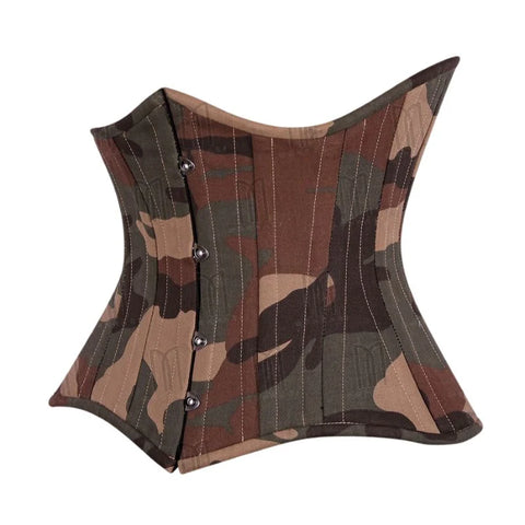 Bold and Structured Camouflage Curvy Underbust Corset for a Flattering Silhouette image 1