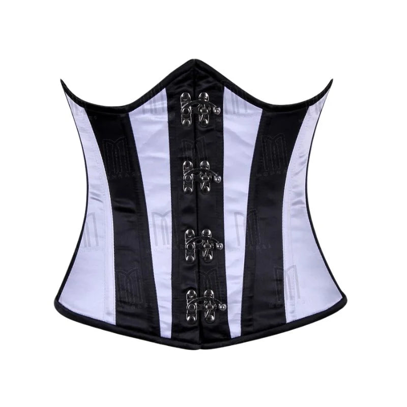 Elegant and Secure Satin Underbust Corset with Front Clasps for a Sleek Silhouette image 0