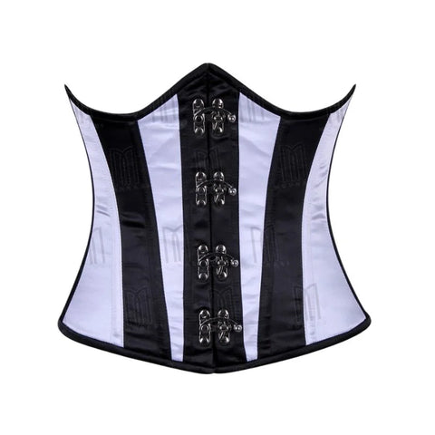 Elegant and Secure Satin Underbust Corset with Front Clasps for a Sleek Silhouette image 0