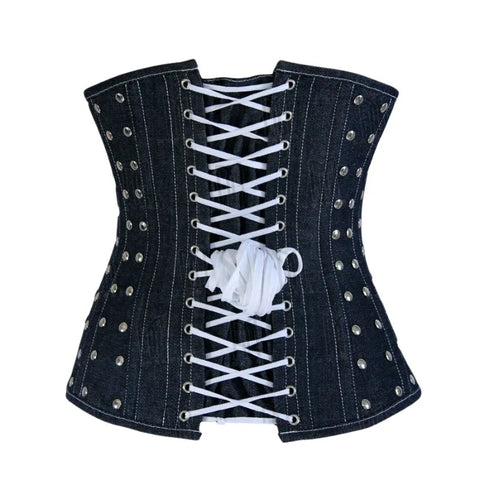 The 3 Layer Denim Under bust Corset with Buckle Straps image 1