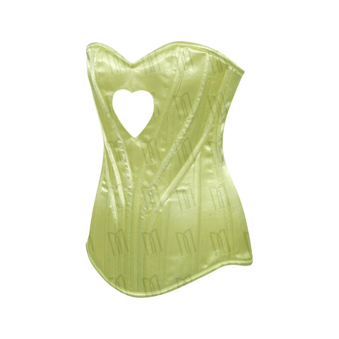 Elegant 3-Layer Satin Heart Shape Overbust Corset with Spiral Steel Boning and Silver Zipper image 11
