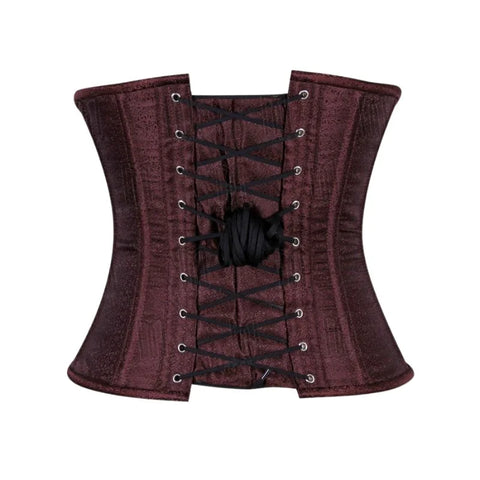 3 Layer Underbust Corset in High-Quality Brocade Fabric with YKK Silver Zipper image 9