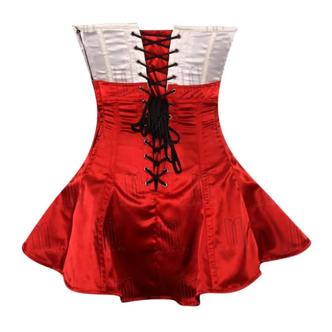 Glamorous Satin Overbust Corset Dress with Rhinestone Buckle Belt for a Stunning Silhouette image 3