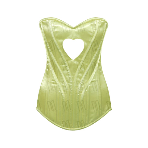 Elegant 3-Layer Satin Heart Shape Overbust Corset with Spiral Steel Boning and Silver Zipper image 10