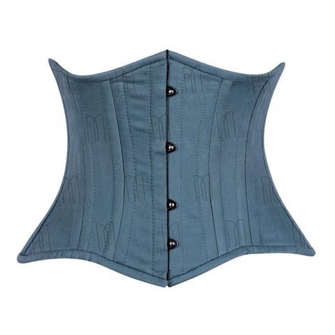 Elegant and Supportive: Curvy Cotton Underbust Corset in Teal for a Perfect Fit image 0