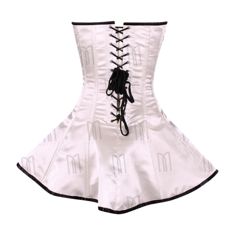 Elegant and Timeless Embroidered Bridal Overbust Corset Dress in Satin for a Perfect Wedding Look image 2