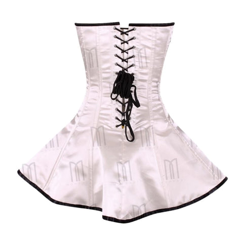 Elegant and Timeless Embroidered Bridal Overbust Corset Dress in Satin for a Perfect Wedding Look image 2