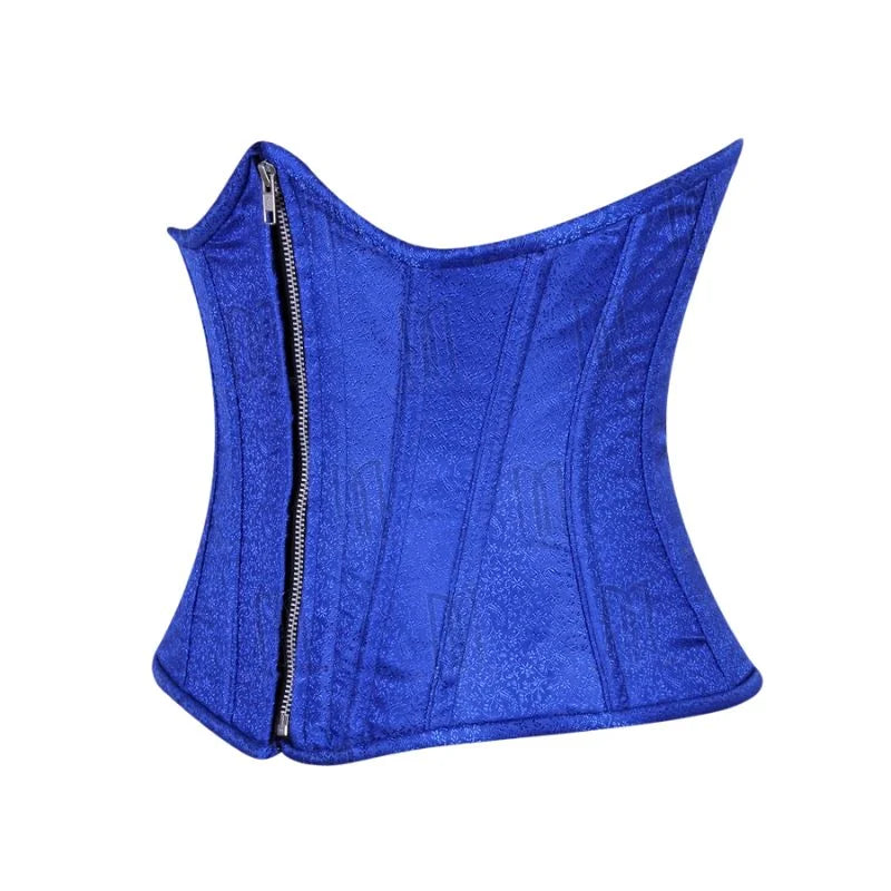 3 Layer Underbust Corset in High-Quality Brocade Fabric with YKK Silver Zipper image 1